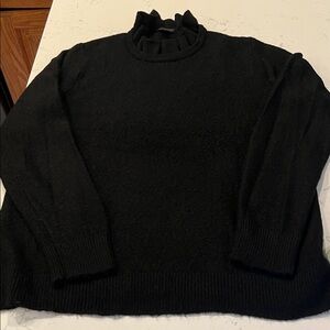 JCrew Black Ruffled Women's Sweater